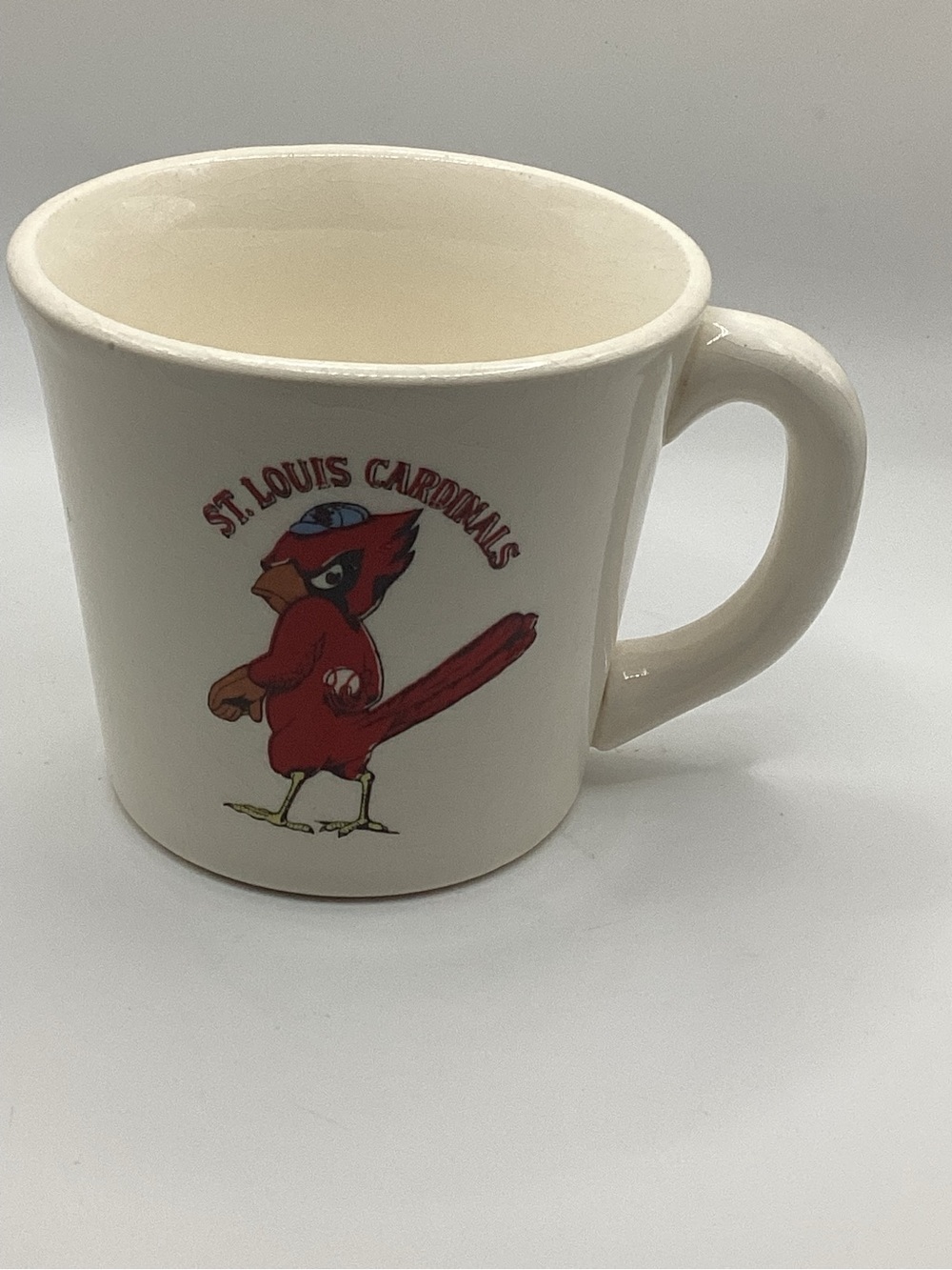 vintage white ceramic St. Louis Cardinals coffee mug